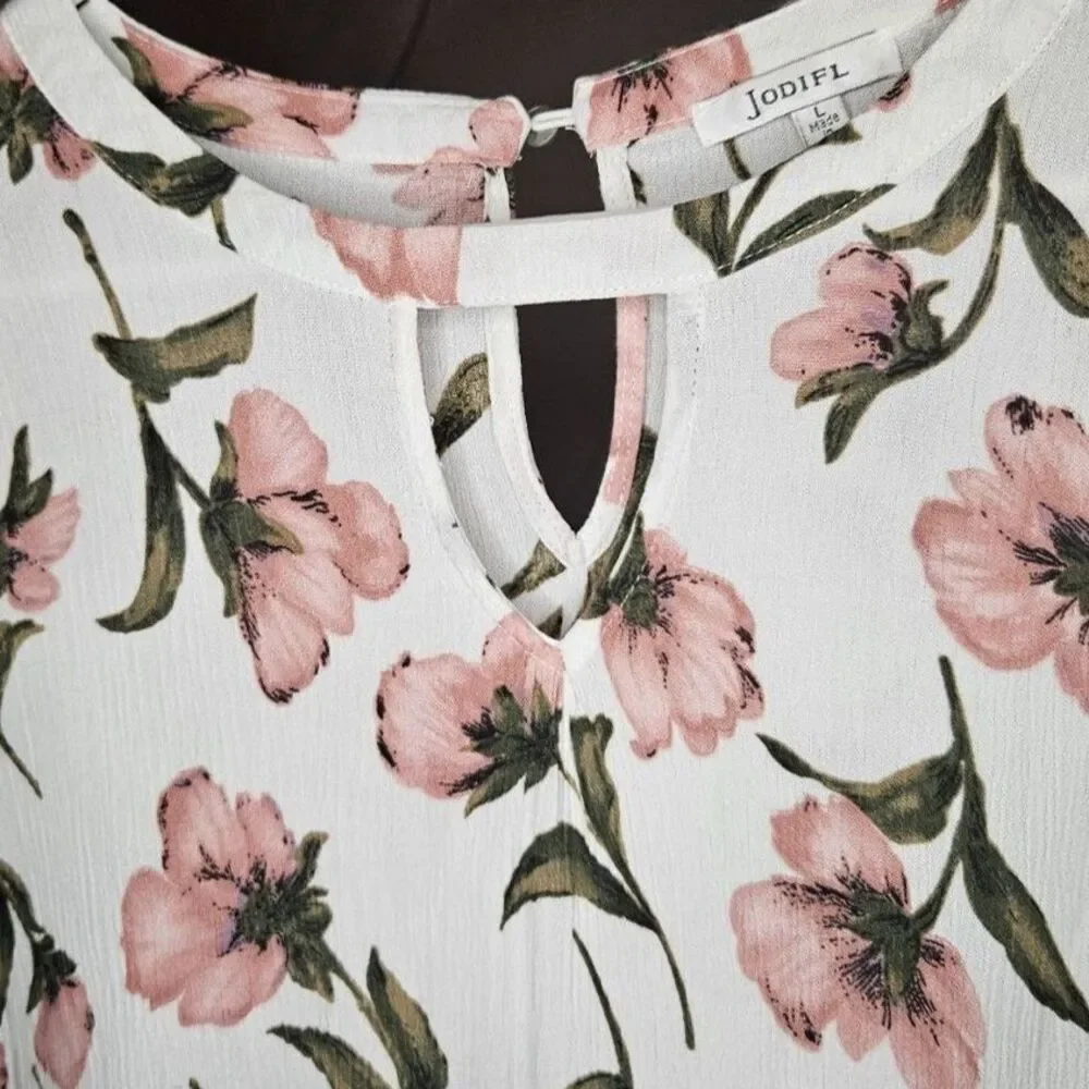 Jodifil, Cream, Mauve, Moss, Blue, Top, Size: L - Picture 4 of 5